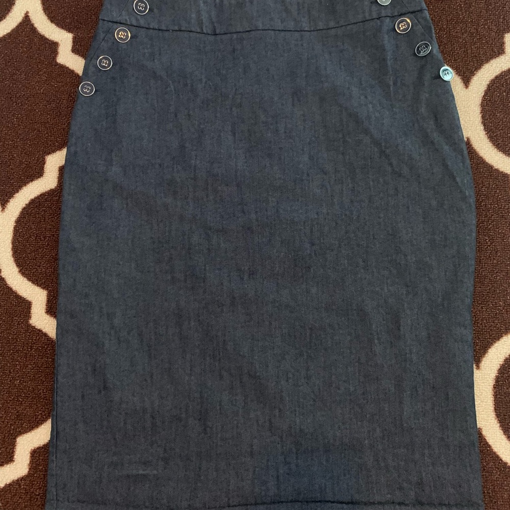 Denim midi skirt